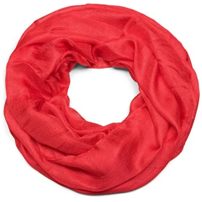 Imagen de styleBREAKER bufanda de mujer ligera y sedosa en colores sólidos, tubular verano un solo color 01017063, color:Rojo