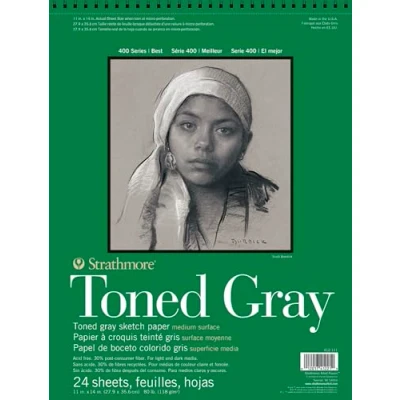 Imagen de Strathmore Toned Gray Papel de boceto, gris, 24 hojas