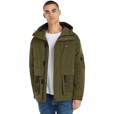 Imagen de Tommy Jeans Men Tech Jacket for Transition Weather, Green (Drab Olive Green), L