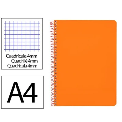 Imagen de Liderpapel Cuaderno espiral a4 witty tapa dura 80h 90gr cuadro 4mm con margen color naranja