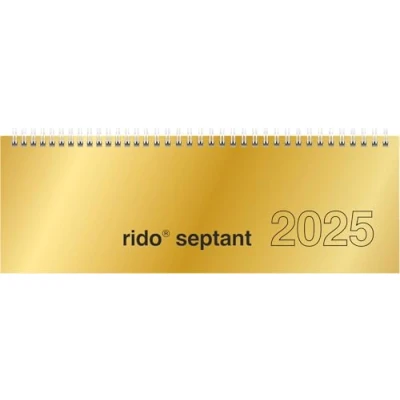 Imagen de rido/idé 7036121915 Querterminbuch Modell septant (2025) 2 Seiten = 1 Woche 305 x 105 mm 128 Glanzkarton Einband goldfarben