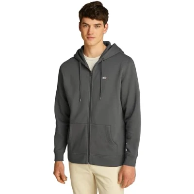 Imagen de Tommy Jeans FLAG ZIP Sudadera con cremallera, Hombre, Talla: 54, Washed black