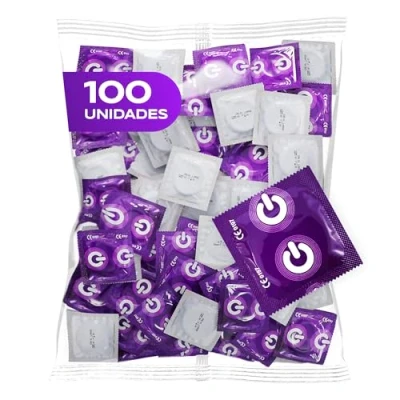 Imagen de ON) Condones XX Large I 57 mm de ancho Paquete 100 unidades premium extra grandes con lubricante silicona Delgadez 0,07 veganos para hombres