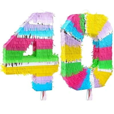 Imagen de Playflip Pinata número 40 multicolor pastel cumpleaños
