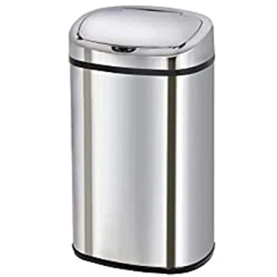 Imagen de Kitchen Move BAT 58LS06 AS Cubo de basura apertura automática (diseño cuadrado, acabado en cromo inoxidable, 40 x 28 67 cm), acero inoxidable