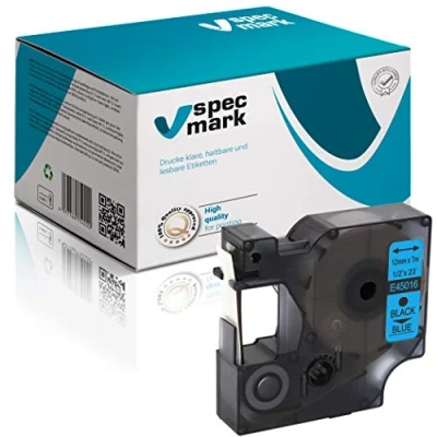 Imagen de specmark compatible para DYMO D1 45016 cinta de impresión 12 mm x 7 m negro sobre azul (S0720560) con impresoras LM Label Manager LP Point LW Writer DUO