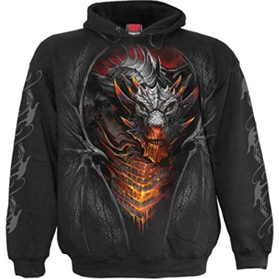 Imagen de Spiral Draconis Sudadera con Capucha Negro M
