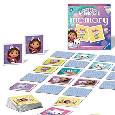Imagen de Ravensburger Gabbys Dollhouse Toys Mini Juego Educativo de Memoria para niños a Partir 3 años Pares Fotos