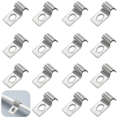 Imagen de TenaLucy 50 Piezas Abrazadera de Tubo U,Abrazaderas Metalicas para Tubos Fijación Abrazaderas Fijacion Solo Orificio Clips Cable,para y Cables(4mm)