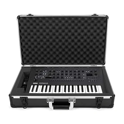 Imagen de Analog Cases Unison Case para Korg Minilogue/Minilogue XD o sintetizadores comparables (Estuche de Transporte, protección Las Esquinas Aluminio, Tapa Acolchada con asa), Negro