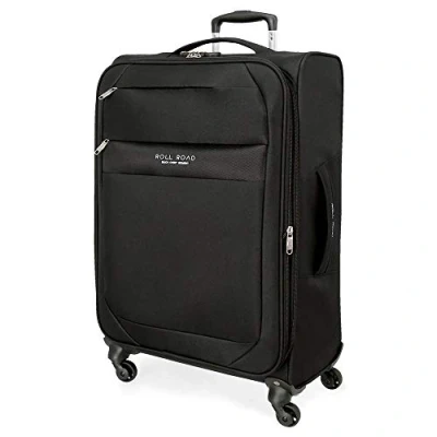 Imagen de Roll Road Royce Maleta mediana Negro 43x66x26 cms Blanda Poliéster Cierre combinación 64L 2,6Kgs 4 Ruedas Extensible