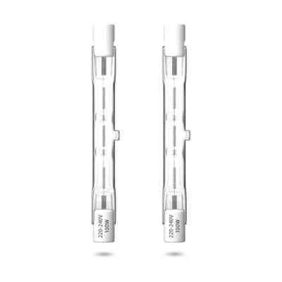 Imagen de Bonlux R7s Halógeno 78mm 100W, Bombilla Lineal Halogena 230V Regulable Blanco Cálido 2800K para Lámpara de Paisaje, Luz Seguridad, Paquete 2
