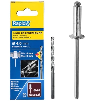 Imagen de Rapid 5000384 Remaches, 0 W, Plateado, 4x12mm