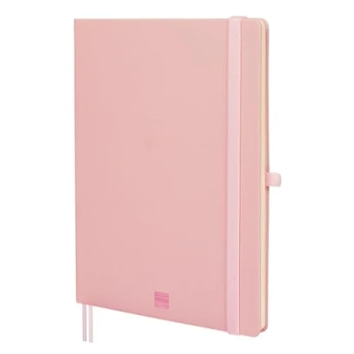 Imagen de Finocam Cuaderno Nexo Tapa Dura Liso Rosa Grande de Hojas Microperforadas Bolsillo y Portabolígrafo 72 Hojas,Ideal para Escribir Dibujar