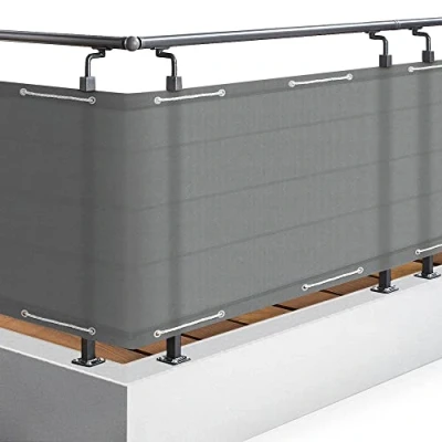 Imagen de Sol Royal Malla ocultacion Mallas Protección Visual Balcon SolVision PB2 PES Pantalla Opaca 500x90 cm Gris balcón privacidad con Ojales Cuerdas