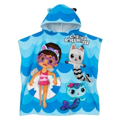 Imagen de GABBYS Dollhouse Toalla Playa Niña Toallas Baño Mercat Y Pandy Paws Capucha Talla Unica Azul