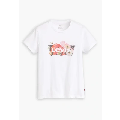 Imagen de Levi&#039;s The Perfect Tee, Camiseta Mujer, Floral Bw Fill Bright White, XS