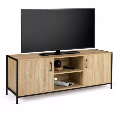 Imagen de IDMarket Mueble TV 140 cm Detroit 2 puertas diseño industrial