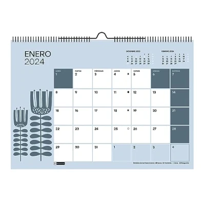 Imagen de Miquelrius Calendario de Pared 2024, Tamaño A3: 420 x 296 mm, Con espacio para anotar, Encuadernación espiral doble, Español, 12 colores