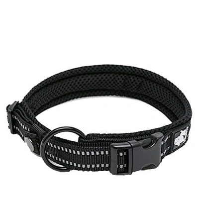 Imagen de WINHYEPET True Love Collar para Perro Forro sándwich Reflectante Correas de Nailon Cómodo y Seguro Hebilla Ajustable Conveniente Anillo Cuello pequeño/Mediano/Grande TLC5011