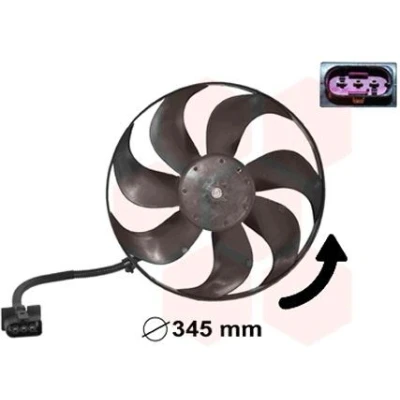 Imagen de VAN WEZEL 5888744 Ventilador de Radiador 345 12 250/60 VOLKSWAGEN: Golf 4, Polo IV Hatchback, 4 Variant, SEAT: Leon I Hatchback