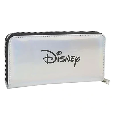 Imagen de Billetero de Disney 100 Color Holográfico 19x10x2,5 cm Fabricado con Poliéster y PU Incluye Múltiples Compartimentos Diseño Iridiscente Producto Original Diseñado en España
