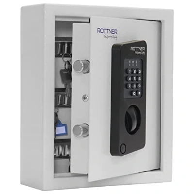 Imagen de Armario de llaves Keytronic 20 Rottner con cerradura electrónica, Color gris, Capacidad llaves, llaveros incluidos