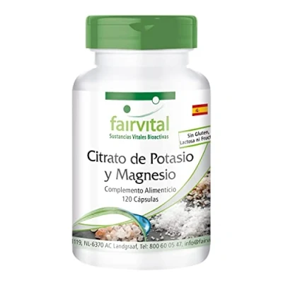 Imagen de Fairvital Citrato de Potasio y Magnesio VEGANO 120 Cápsulas Calidad Alemana