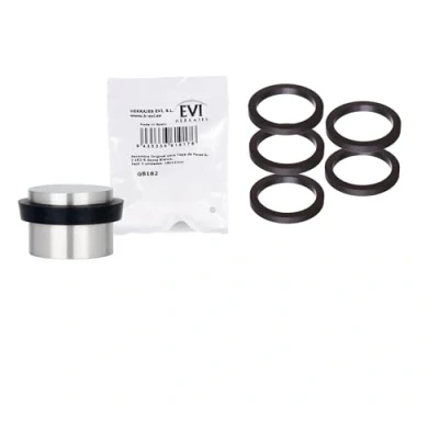 Imagen de EVI Herrajes Recambio de Goma Protectora para Tope Puerta Adhesivo Pack 5 Unidades Compatible con Mod. I 163/187/180/190/191 Repuesto Original Negra