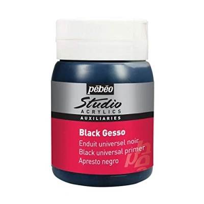 Imagen de Pebeo Gesso Pintura para acrílico y óleo (500 ml), color negro