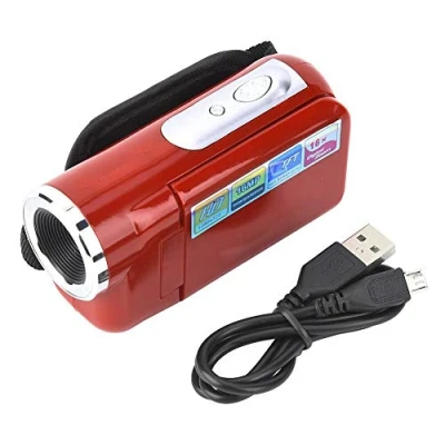 Imagen de Videocámara con cámara de Video, TFT LCD 2 Pulgadas Grabadora videograbadora Zoom Digital HD 16X Micro USB para Regalo niños(Rojo)