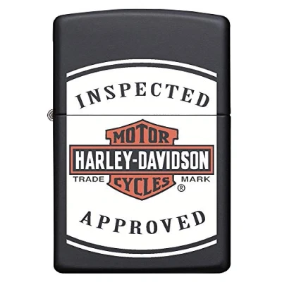 Imagen de Zippo Mechero de Gasolina Recargable Harley Davidson, Color Negro Mate, en Caja Regalo, Normal, 60005591