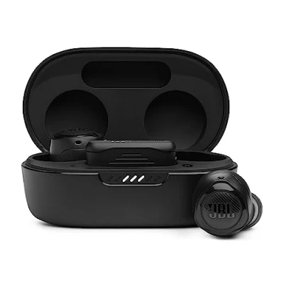 Imagen de JBL Quantum Air TWS Auriculares In Ear inalámbricos, con cancelación de ruido, 8 horas reproducción, resistencia al agua IPX4, compatible asistente voz, negro