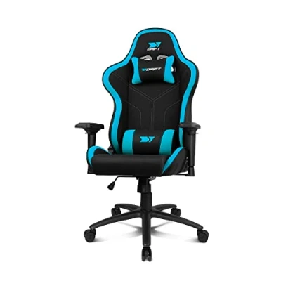 Imagen de DRIFT GAMING Silla DR110 DR110BL Profesional, Tejido Fabric Alta transpriación, reposabrazos 4D, Ruedas silenciosas, Piston Clase 4, inclinación, Cojines Cervical/Lumbar, Negro/Azul