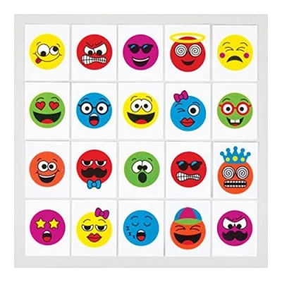 Imagen de Baker Ross Calcomanías Temporales de Caras Divertidas Para Niños (Pack 24) Bolsas Sorpresa o Como Regalo