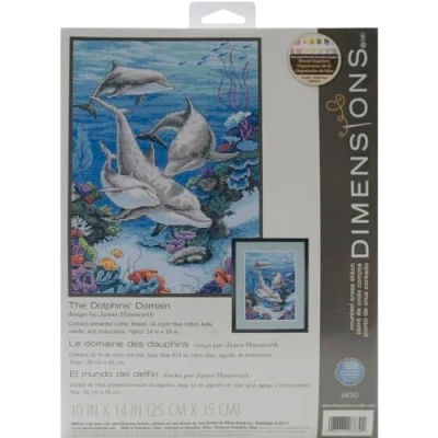 Imagen de Dominio i delfini contato Punto Croce Kit 10 X 14&quot;