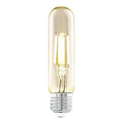 Imagen de EGLO LED E27, bombilla ámbar vintage en forma de bastón, tubo luz para iluminación retro, 4 vatios (equivalente a 26 vatios), 270 lúmenes, blanco cálido, 2200k, Edison T32, Ø 3,2 cm