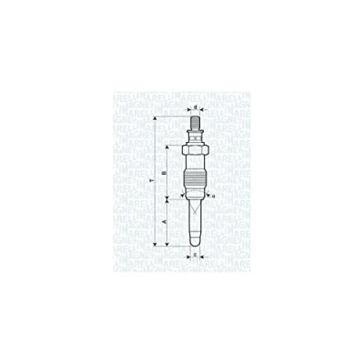 Imagen de MAGNETI MARELLI 062587001304 Bujía de precalentamiento 11V 10A M12X1,25 RENAULT: CLIO 1, 19 I Hatchback, II JEEP: Cherokee