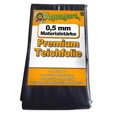 Imagen de Revestimiento de estanque negro PVC 0,5 mm para el del jardín diferentes longitudes y anchuras (4m x 4m)