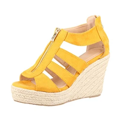 Imagen de Elara Jumex Sandalias de Mujer Cuña Plataforma Chunkyrayan TH82221 Yellow 37