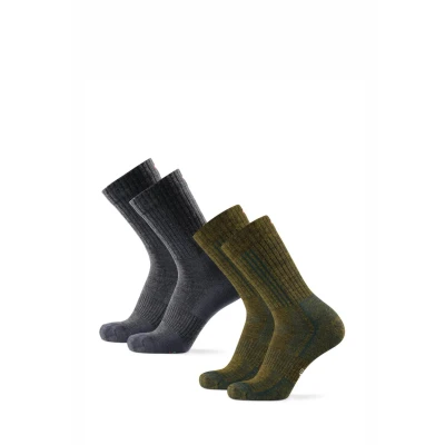 Imagen de Danish Endurance Premium Hiking 2 PACK Calcetines de deporte, Hombre, Talla: 39 42, Multicolor moss green/grey mele grey
