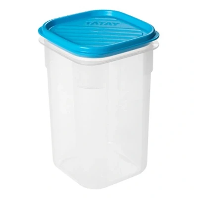 Imagen de Tatay Fiambrera de Alimentos, Hermética, 1L Capacidad, Tapa Flexible a Presión, Libre BPA, Apto Microondas y Lavavajillas, Color Azul. Medidas: 10 x 16.5 cm