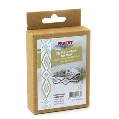 Imagen de Pracht Creatives Hobby 5884 00031 Kit de Manualidades para Crear una Pulsera, Cuentas Miyuki Blancas y Colores, tamaño Total Aprox. 17 x 2 cm, Multicolor, One Size