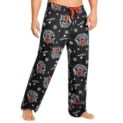 Imagen de Stranger Things Pantalon Pijama Hombre Tallas de S a 3XL con Pantalón Largo Regalos para Hombres, Cumpleaños (Negro, 3XL)