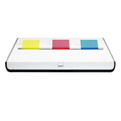 Imagen de SIGEL SA109 Dispensador de banderitas adhesivas Eyestyle white, blanco/negro,con (3x50), 135x12,5x82 mm