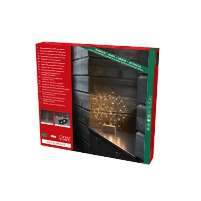Imagen de Konstsmide Christmas Silueta de LED anillo pequeño con base madera