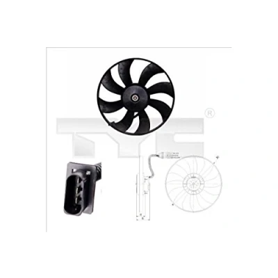 Imagen de TYC 837 0021 ventilador de radiador 385 60/250 sin bastidor (armazón), con resistencia carga SEAT: Ibiza 3