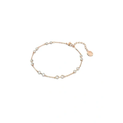 Imagen de Swarovski Remix Collection Strand, corte redondo, blanco, chapado en oro rosa