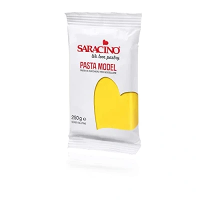 Imagen de Saracino Pasta fondant Model Amarilla Para modelar De 250 g Sin gluten Made in Italy