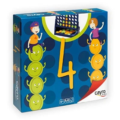 Imagen de Cayro Acierta 4 + 6 Años Modelo Vertical de en Raya Juego Divertido Mesa Niños y Adultos con Fichas Verdes Amarillas 2 Jugadores